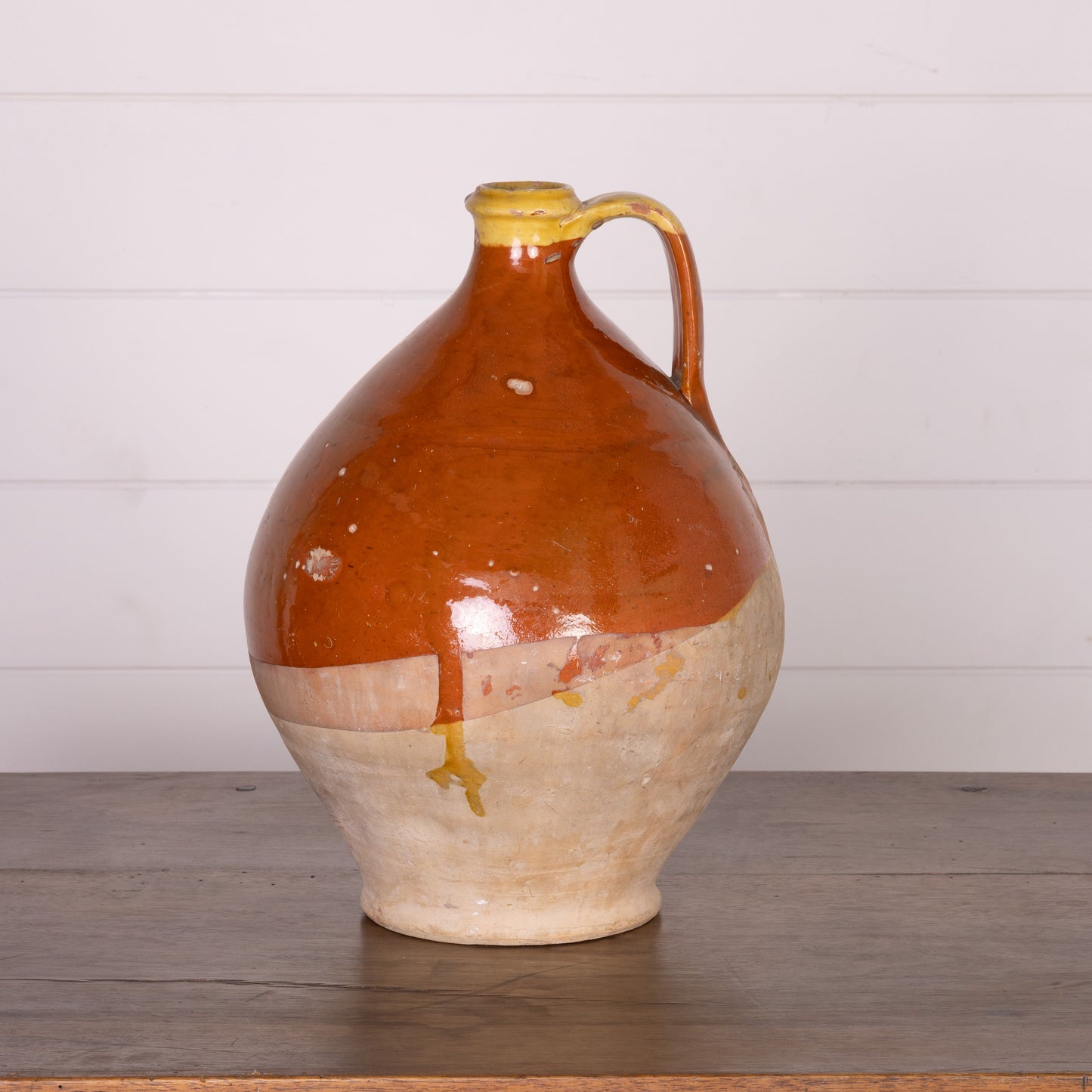Antique French glazed pitcher from a collection from near Nyons, France
