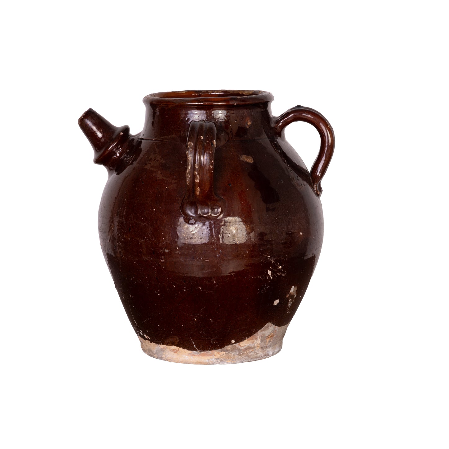 Antique French earthenware vessel from a collection sourced in L’Isle-sur-la-Sorgue, Provence