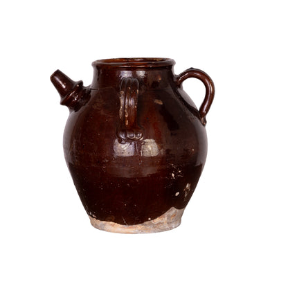 Antique French earthenware vessel from a collection sourced in L’Isle-sur-la-Sorgue, Provence