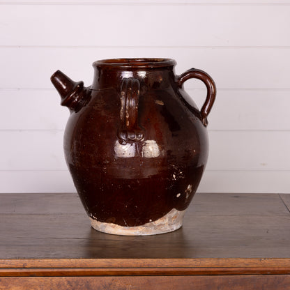 Antique French earthenware vessel from a collection sourced in L’Isle-sur-la-Sorgue, Provence
