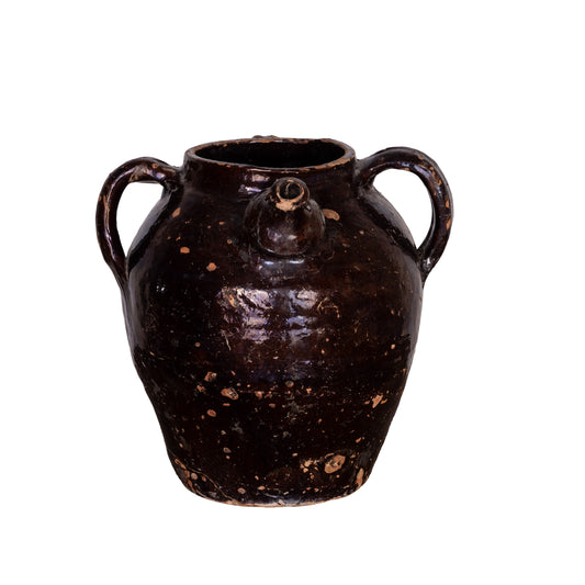 Antique French 19th Century Hand-thrown Terracotta Pot