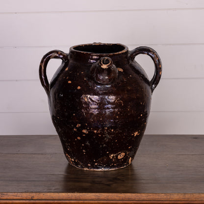 Antique French 19th Century Hand-thrown Terracotta Pot