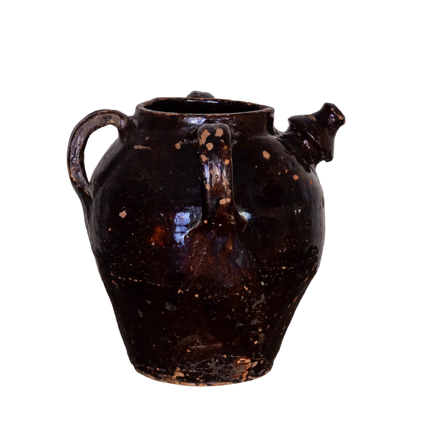 Antique French 19th Century Hand-thrown Terracotta Pot