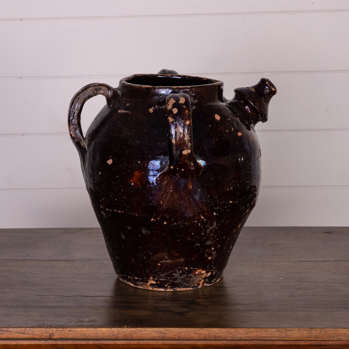 Antique French 19th Century Hand-thrown Terracotta Pot
