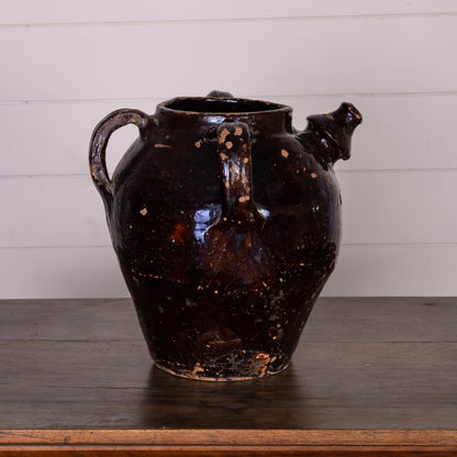 Antique French 19th Century Hand-thrown Terracotta Pot