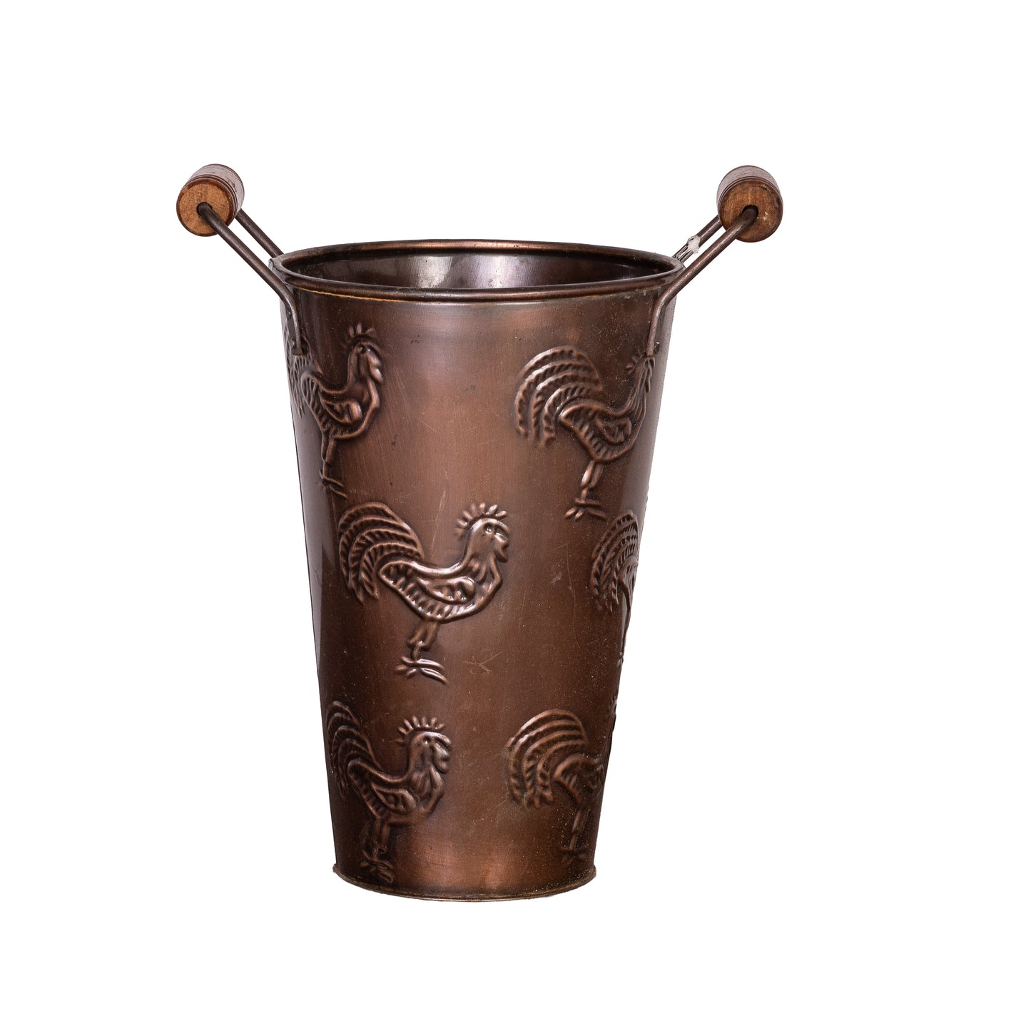 Beautiful large 'coq' copper vessel with handles from Provence