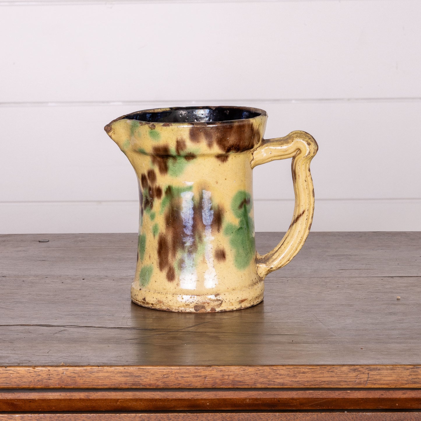 Vintage French Savoyard hand painted and glazed jug from a collection sourced near Megeve