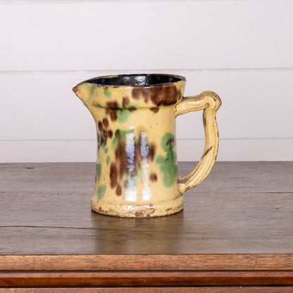 Vintage French Savoyard hand painted and glazed jug from a collection sourced near Megeve