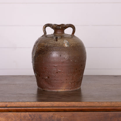 Antique French 19th Century Hand-thrown Terracotta Pot