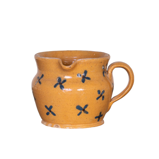 Vintage French Savoyard hand painted and glazed jug from a collection sourced near Megeve