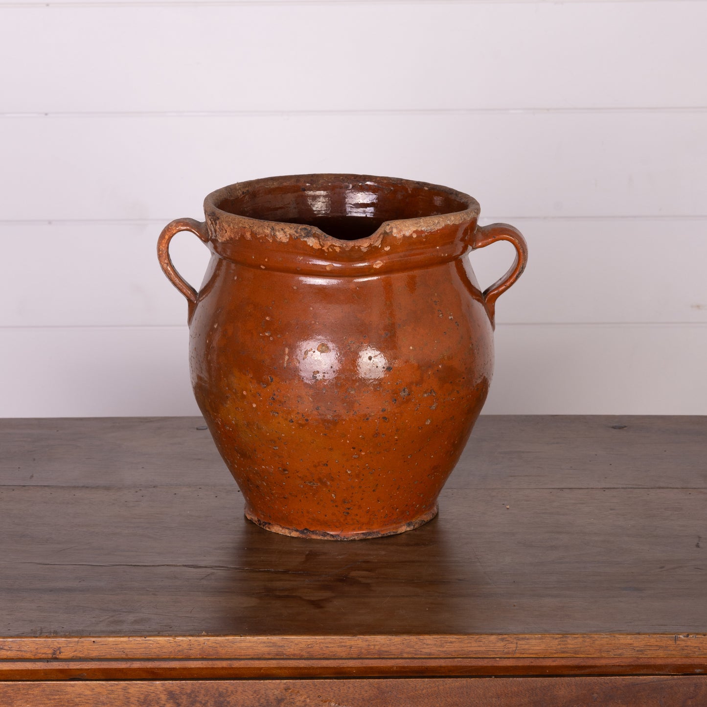 Large Vintage French Savoyard hand painted and glazed jug from a collection sourced near Megeve