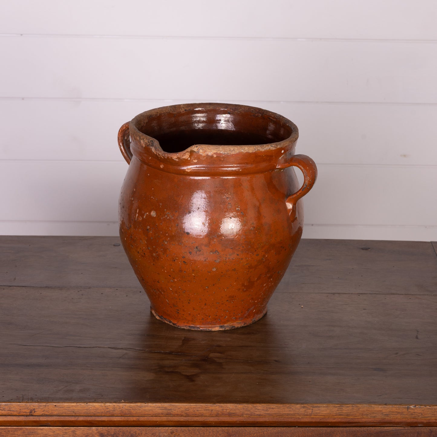 Large Vintage French Savoyard hand painted and glazed jug from a collection sourced near Megeve