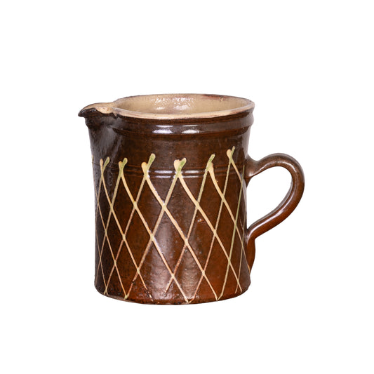 Vintage French Savoyard hand painted and glazed jug from a collection sourced near Megeve