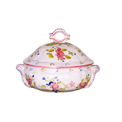 Pretty hand painted serving Tureen with floral design from Provence