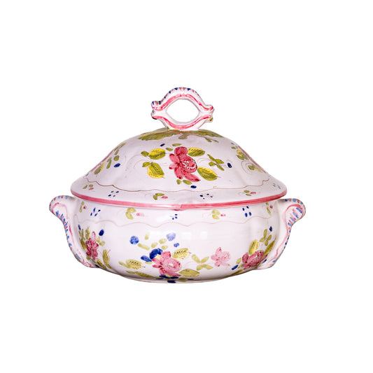 Pretty hand painted serving Tureen with floral design from Provence