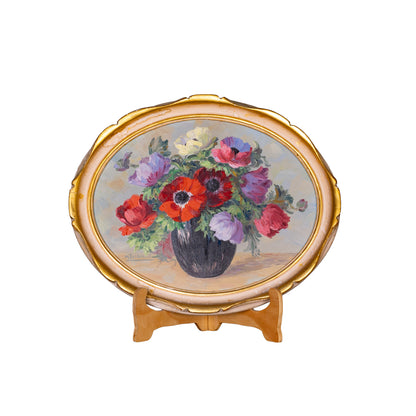 Charming vintage French still life floral oil painting from Provence