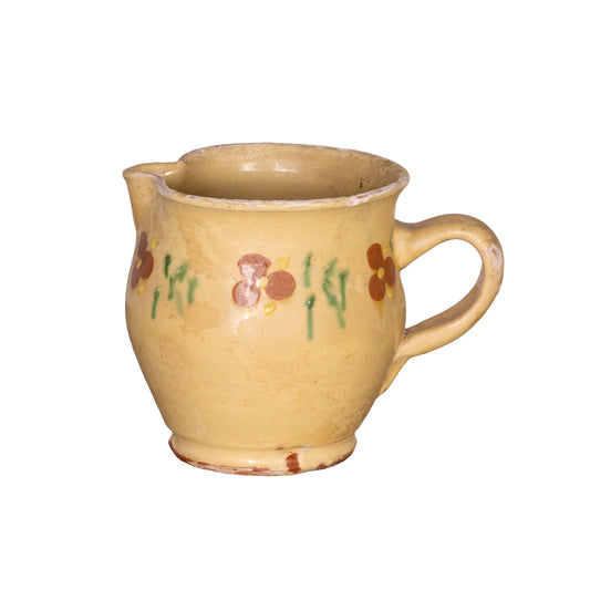 Vintage French Savoyard hand painted and glazed jug from a collection sourced near Megeve