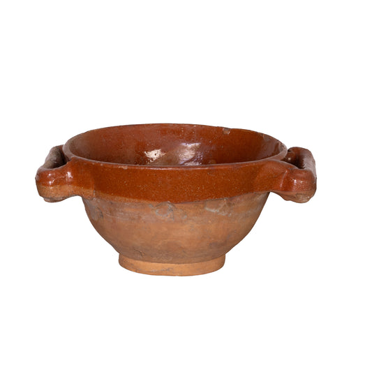 Beautiful early 19th Century Provincial Terracotta large hand-thrown bowl