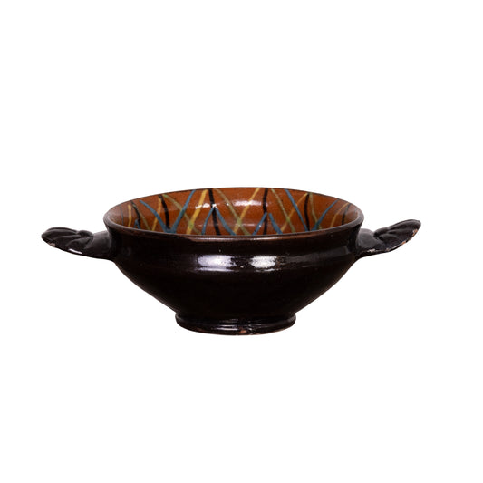 Vintage French dark glazed bowl from Provence