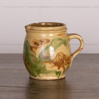 Vintage French Savoyard hand painted and glazed jug from a collection sourced near Megeve