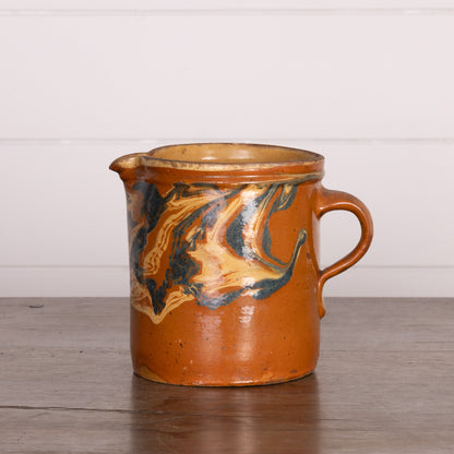 Vintage French Savoyard hand painted and glazed jug from a collection sourced near Megeve