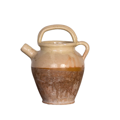 Antique French Yellow Glazed Confit Pot from Provence