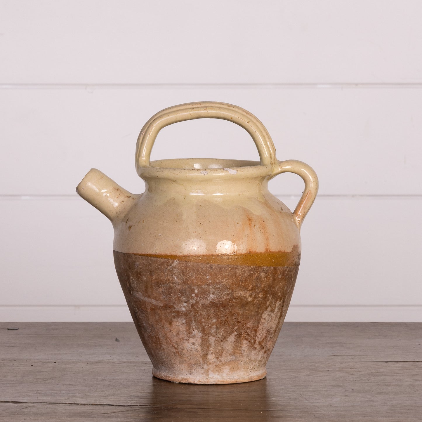 Antique French Yellow Glazed Confit Pot from Provence