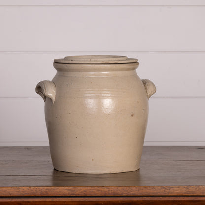 Antique French Taupe Confit Pot from a collection sources in Carpentras, France