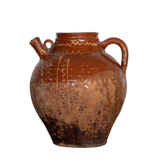 Antique French 19th Century Hand-thrown Terracotta Pot