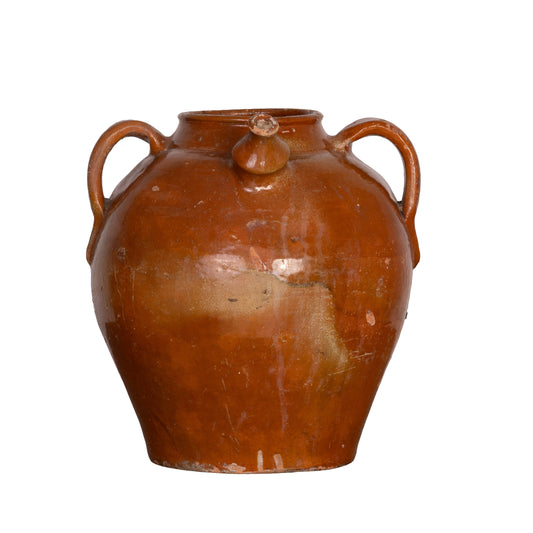 Antique French 19th Century Hand-thrown Terracotta Pot