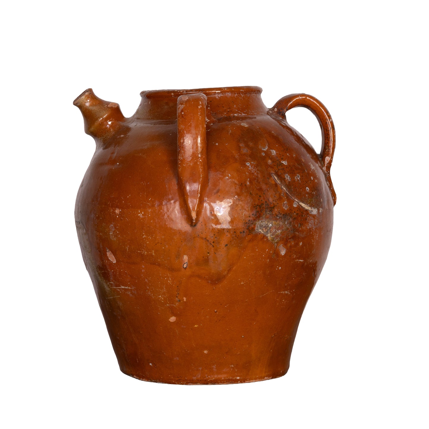Antique French 19th Century Hand-thrown Terracotta Pot