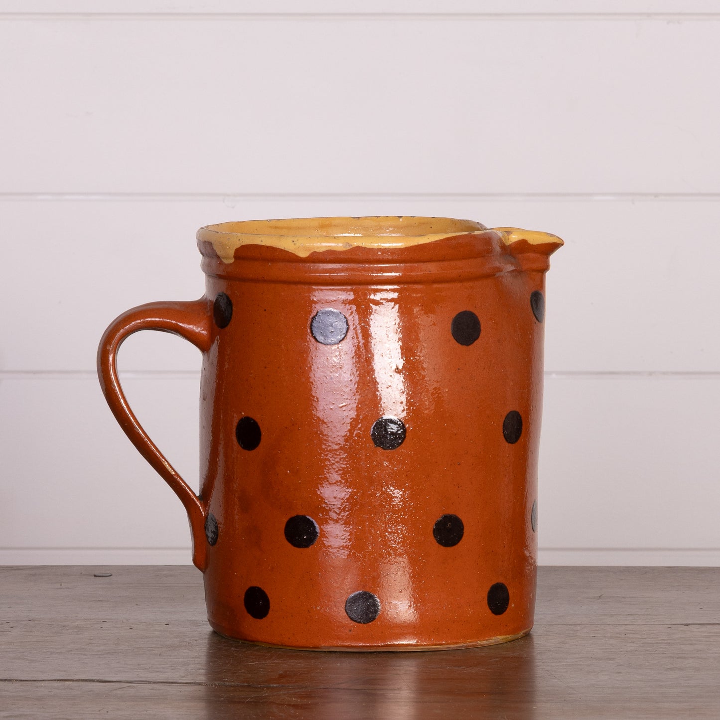 Vintage French Savoyard hand painted and glazed jug from a collection sourced near Megeve