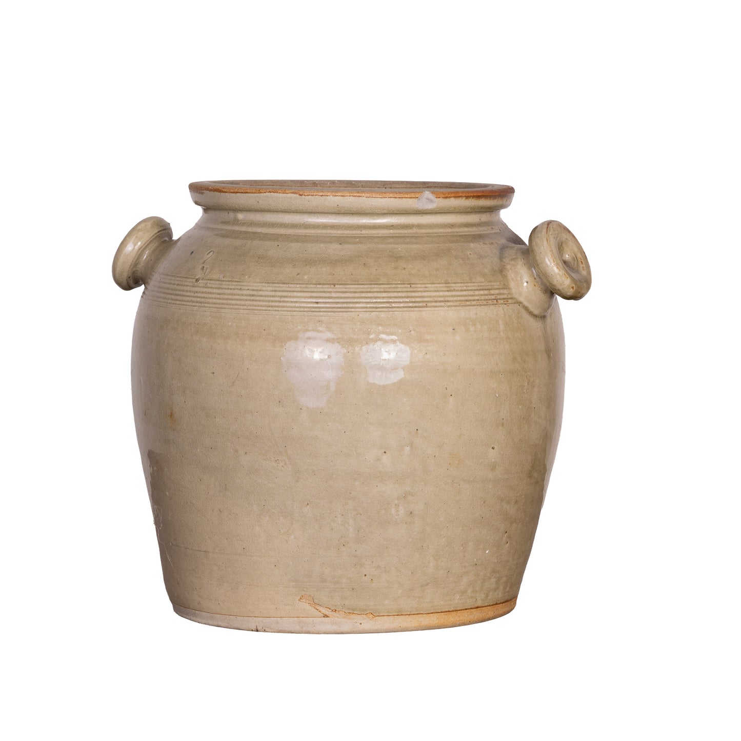 Antique French Taupe Confit Pot from a collection sources in Carpentras, France