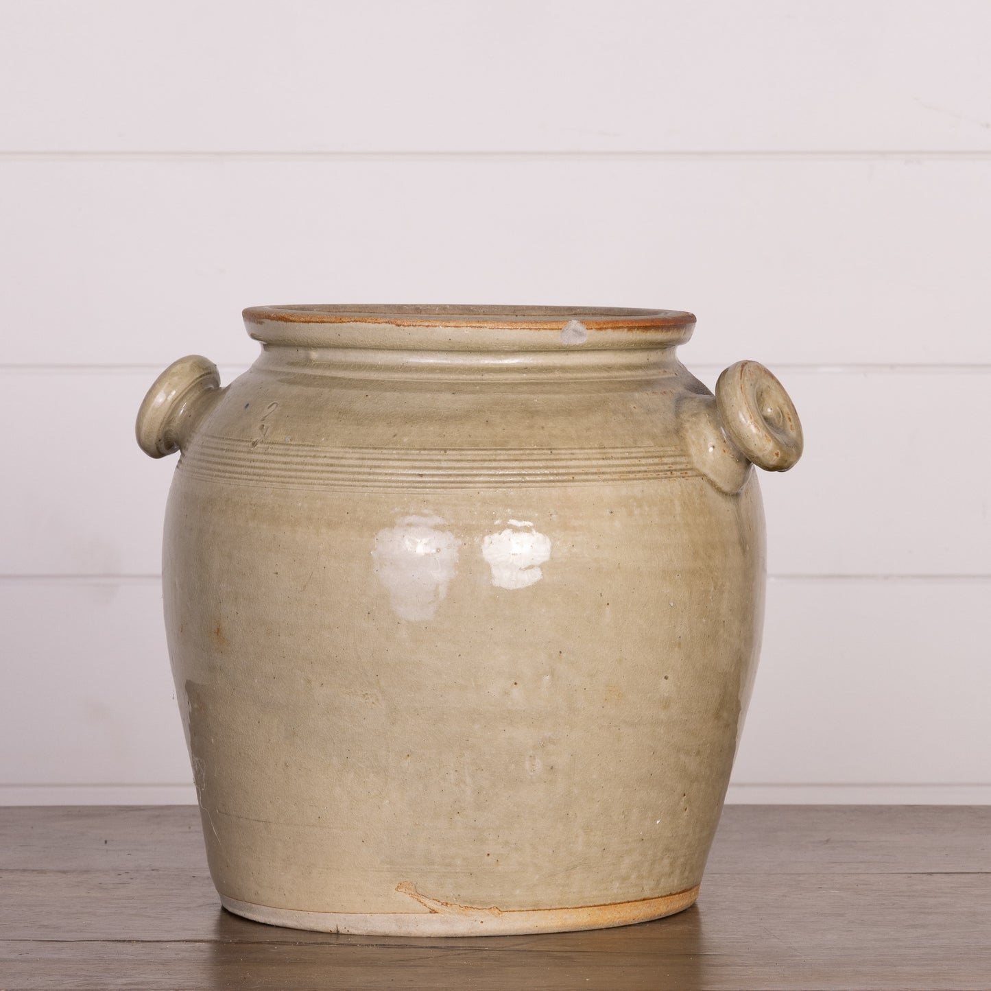 Antique French Taupe Confit Pot from a collection sources in Carpentras, France