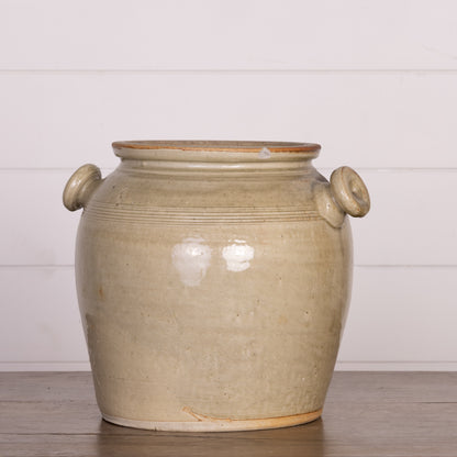 Antique French Taupe Confit Pot from a collection sources in Carpentras, France