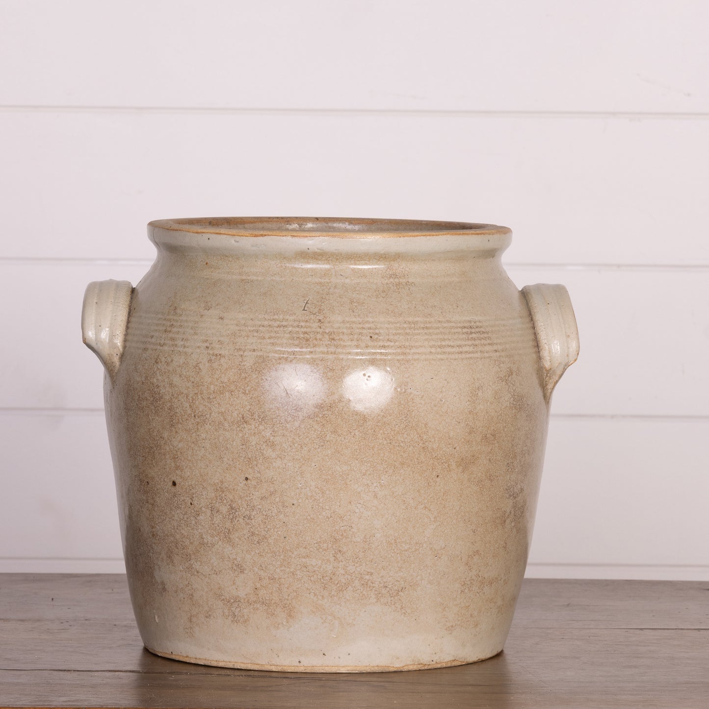 Antique French Taupe Confit Pot from a collection sources in Carpentras, France