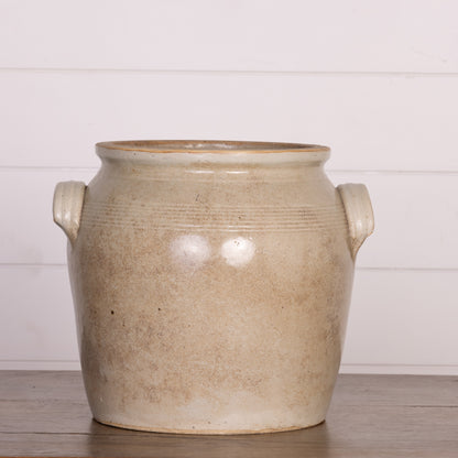 Antique French Taupe Confit Pot from a collection sources in Carpentras, France