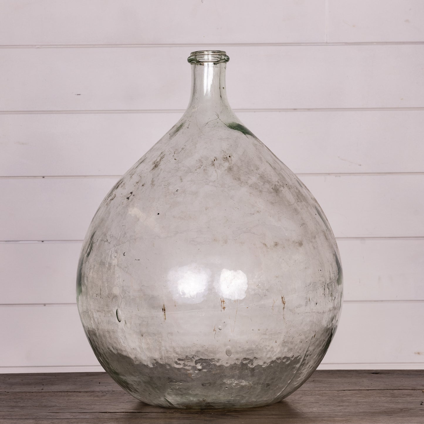 Vintage French clear blown glass Demijohn winemakers bottle from Provence