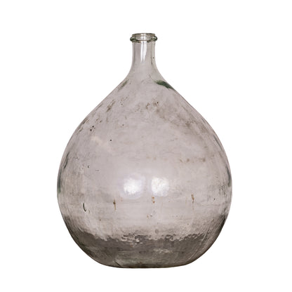 Vintage French clear blown glass Demijohn winemakers bottle from Provence