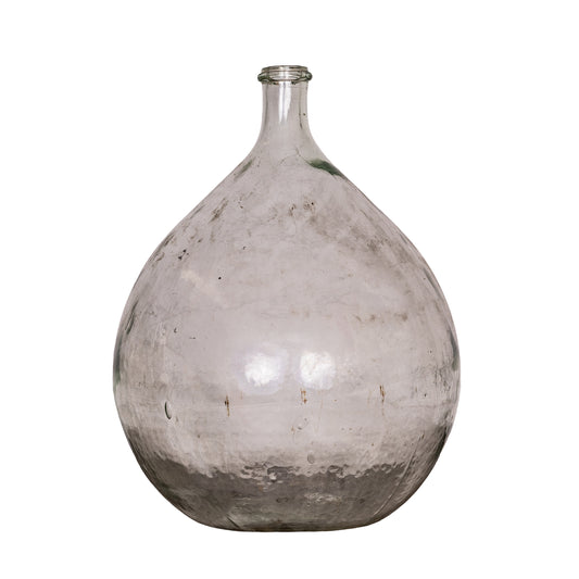 Vintage French clear blown glass Demijohn winemakers bottle from Provence