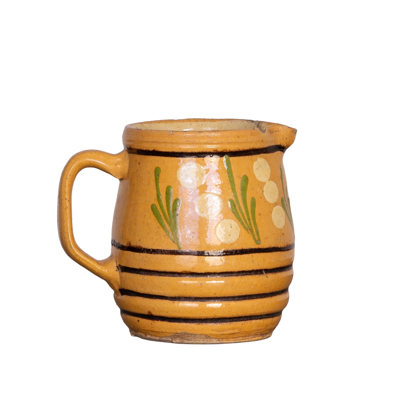 Vintage French Savoyard hand painted and glazed jug from a collection sourced near Megeve