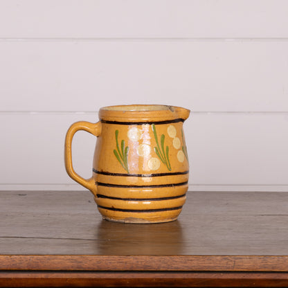 Vintage French Savoyard hand painted and glazed jug from a collection sourced near Megeve