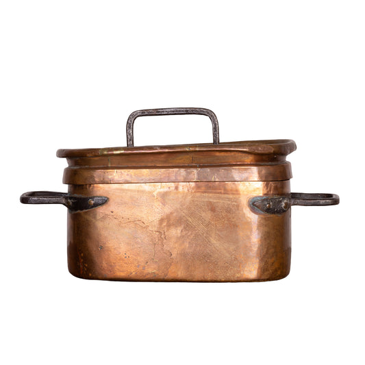 Beautiful Antique French Copper oven pot with lid from Provence