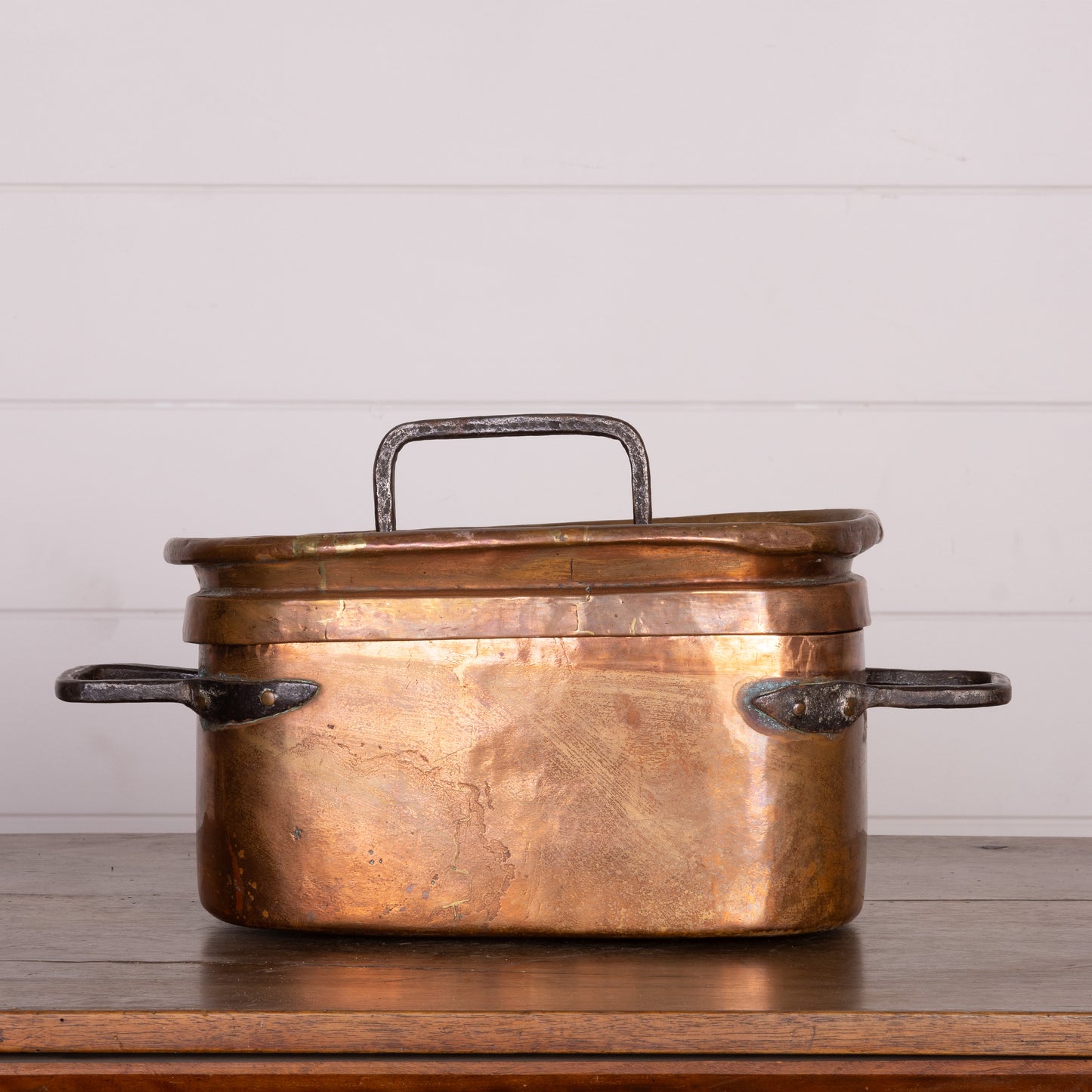 Beautiful Antique French Copper oven pot with lid from Provence