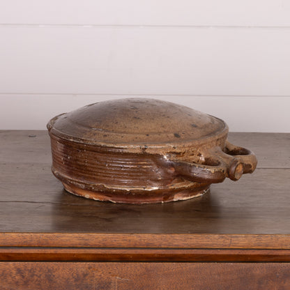 Antique French terracotta water carrier from Provence