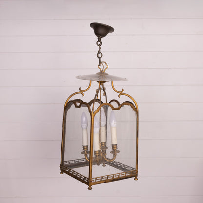 Vintage French glass box light pendant from Provence