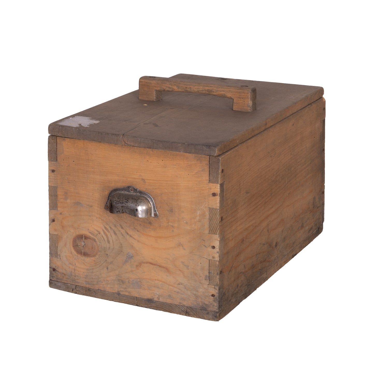 Vintage French Timber Filing Box with handle from the Alps