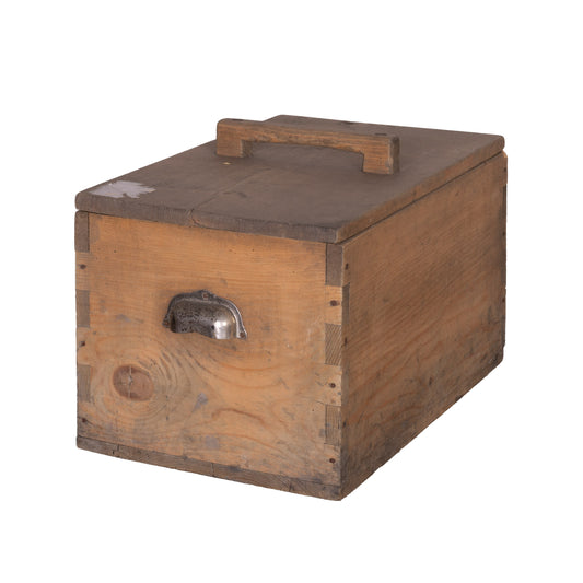 Vintage French Timber Filing Box with handle from the Alps
