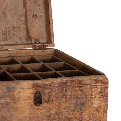 Vintage French Timber Alchemy bottle storage box from Chamonix