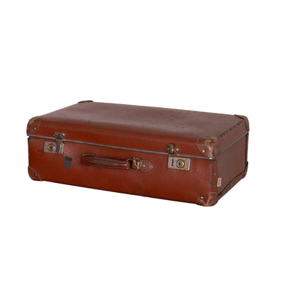 Vintage French Leather Suitcase from Annecy